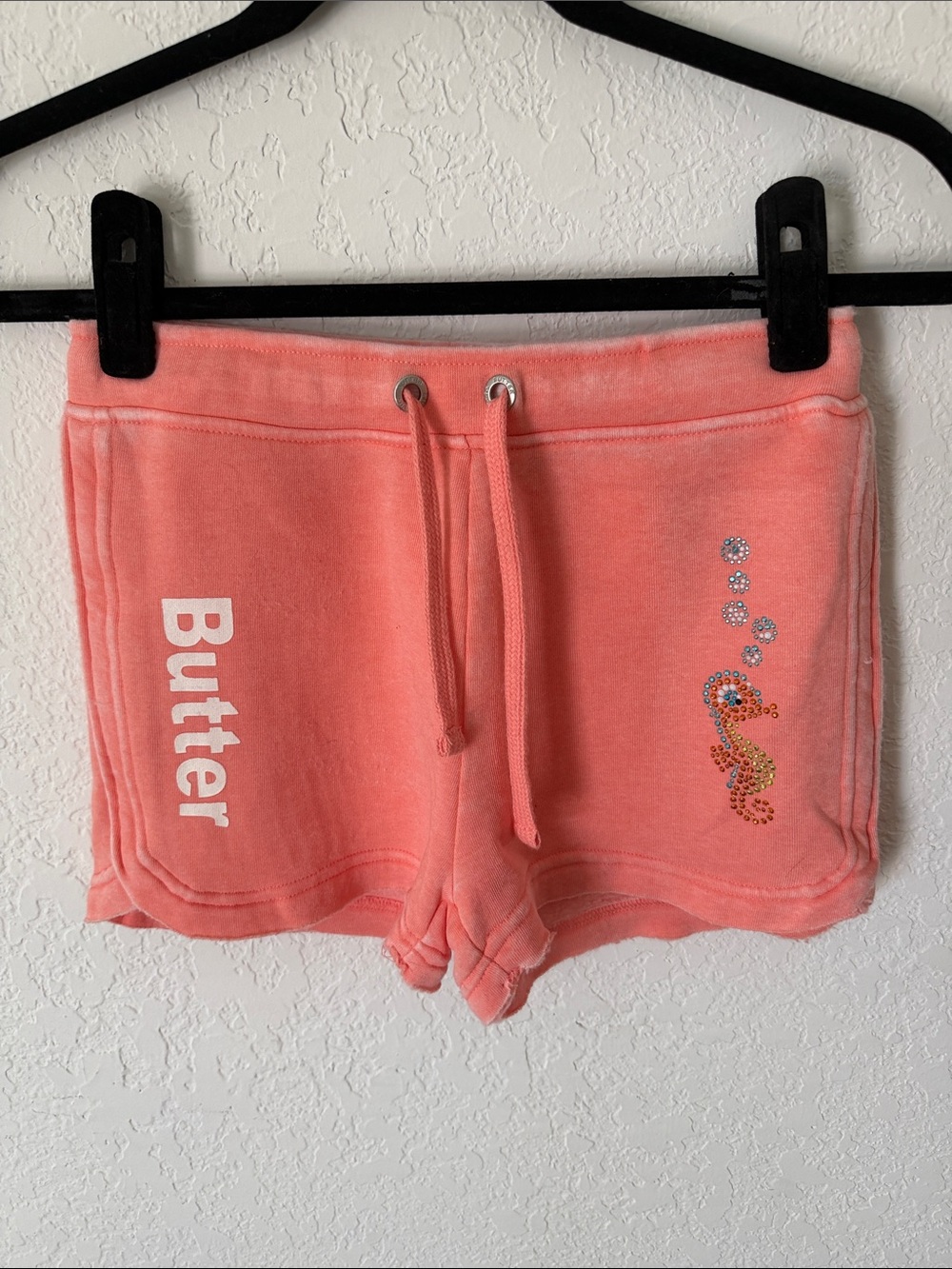 Butter Coral Terry Drawstring Shorts